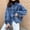 czb# Blue415, variant on CUZIBR Womens Casual Jacket Hooded Plaid Long Sleeve Wool Coat With Pocket Mid-Length Cardigan Loose Oversized Strench Coat Dailywear