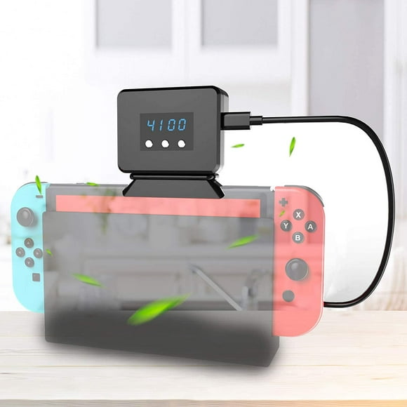 LAICAIW Switch Cooling Fan, Cooling Fan for Nintendo Switch, Dock Set Temperature Display Cooler for NS Original Docking Station, Adjustable Fan Speed, USB Powered, Integrated Cable