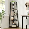 thumbnail image 3 of Tribesigns 70-Inch Tall Industrial Corner Bookshelf, 5-Tier Ladder Shelf, 3 of 8