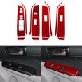 thumbnail image 1 of Red Carbon Fiber Car Window Lock Lift Panel F for Ram e Trim for Toyota for Camry 2012-14, 1 of 4