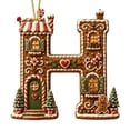 thumbnail image 2 of Gingerbread House Letter Christmas Ornament 3.15in Personalized Acrylic Xmas Tree Hanging Pendant DIY Custom 26 Alphabet Keepsake for Home Holiday Decor Gifts for Family Friends, 2 of 7