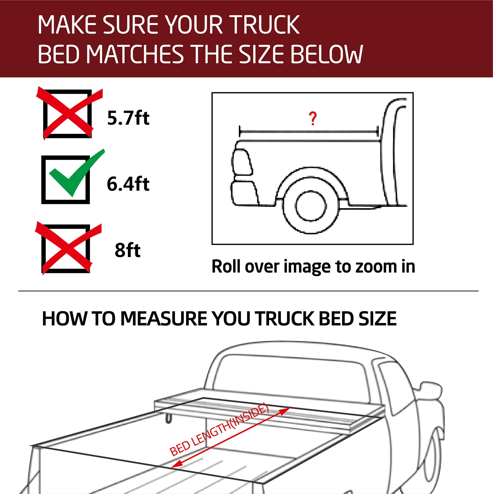 Kikito Professional FRP Hard Tri-Fold Truck Bed Tonneau Cover for 2019-2025 Ram 1500 2500 3500 6.4ft (76.3in) Bed | Rambox & Deckrail System |