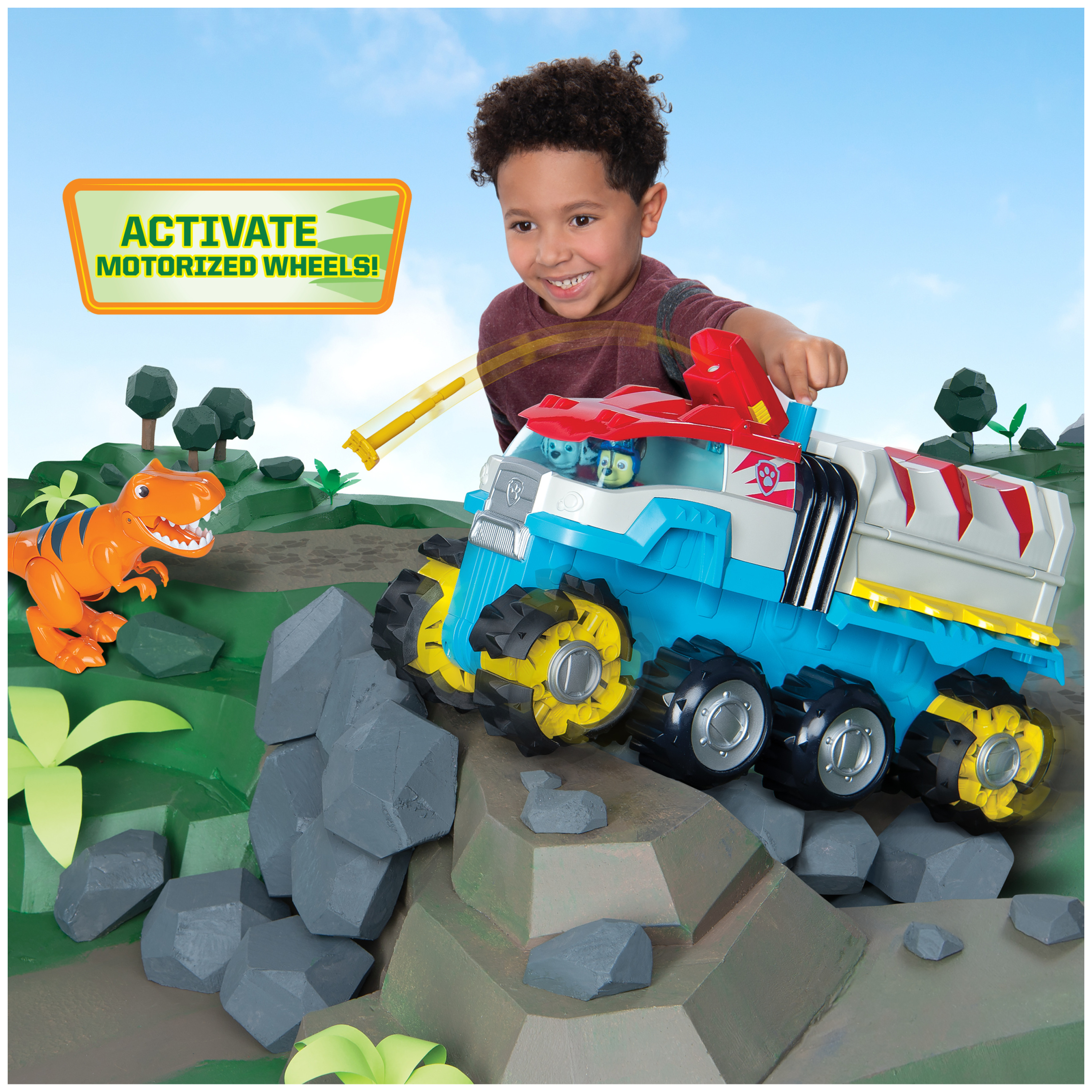 Paw Patrol, Dino Rescue Dino Patroller Motorized Team Vehicle with Exclusive Chase and T. Rex Toy Figures - image 5 of 9