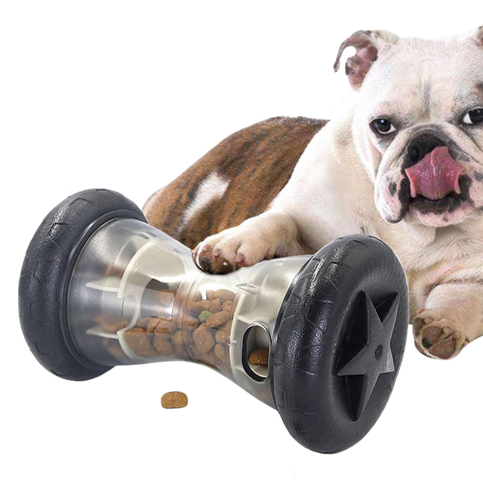 Dog Treat Dispenser ToyFun Rolling Wheel Food DispenserDumbbell