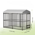 thumbnail image 7 of EuKer Outdoor Dog Kennel with Roof, 8x4x6 ft Heavy-Duty Dog Cage W/Safety Locks & Stainless Steel Bowls for Garden, Backyard, 7 of 7