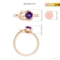 thumbnail image 4 of ANGARA Natural Solitaire Amethyst Infinity Knot Ring in 14K Rose Gold for Women (Size-6mm) | February Birthstone, Birthday, Anniversary, Jewelry Gift for Women | Natural Amethyst Ring, 4 of 9