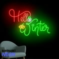 thumbnail image 2 of Handmadetneonsign Hello Winter Neon Sign, Merry Christmas Led Sign, Holiday Decor, Winter Welcome Wall Art Light 81393, 2 of 5
