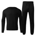 thumbnail image 4 of Kcodviy Male Casual Solid Two Jacket Pant Set Piece Suit O Neck Men Suit off Shoulder Sleeve Sweatshirt Penguin Suits Drawstring Pocket Pants Set, 4 of 5