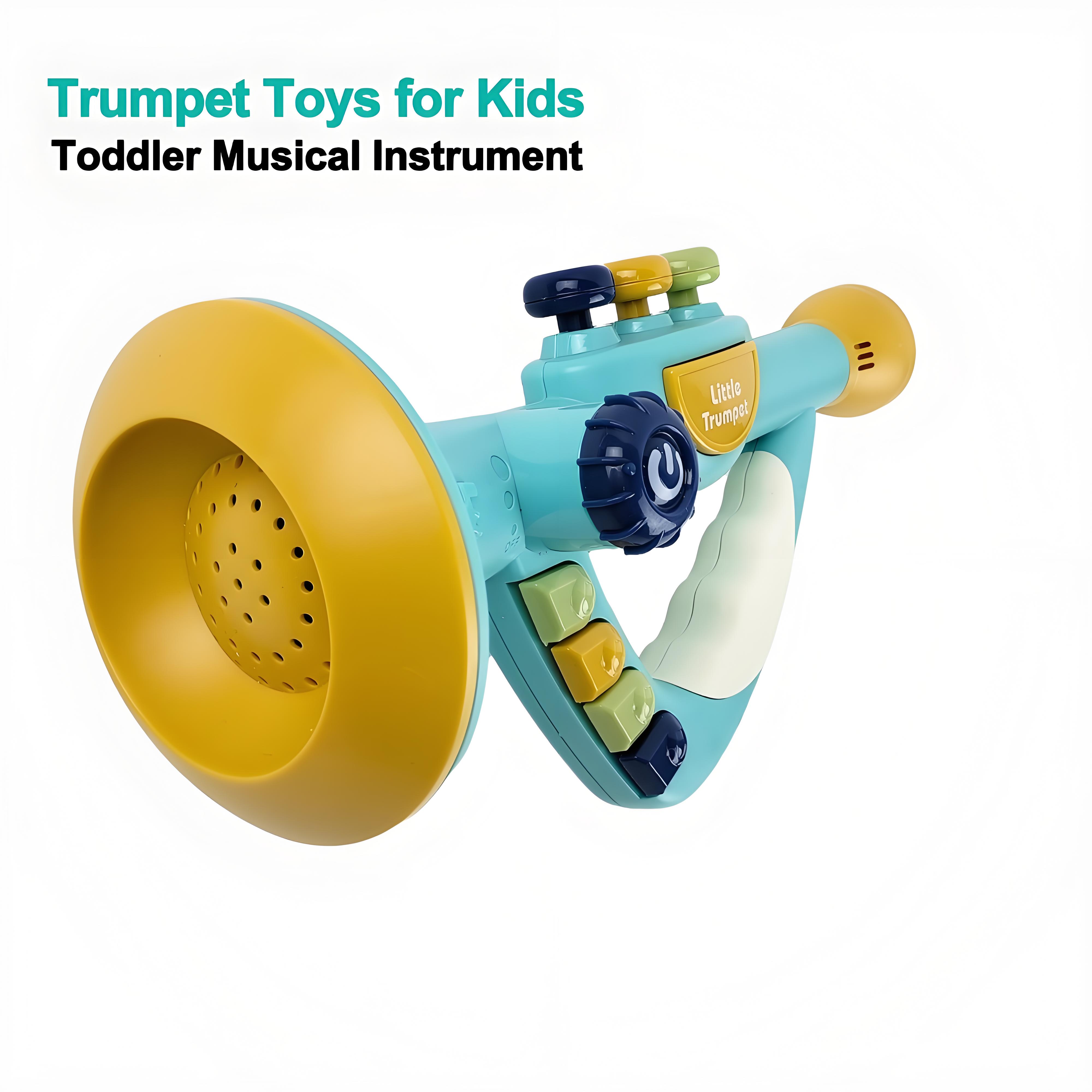 3PCS Toddler Musical Instruments Toy Set, Trumpet, Harmonica, Recorder Flute for Kids, Musical Toys for Children Boys Girls Ages 3+