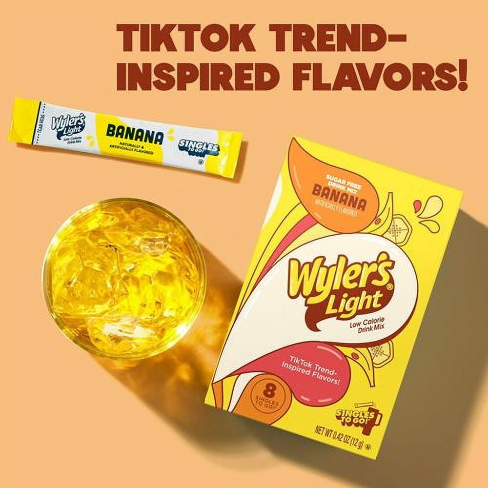 Wylers Light Singles To Go Powder Packets, Water Drink Mix, Watertok Banana, 96 Servings, 8 Count X Pack Of 12 Packaging May Vary