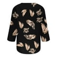 thumbnail image 4 of USSUMA Womens Tops Dressy Casual Summer Women's 3/4 Sleeve Shirts Sunflower Print Round Neck Loose Tops Comfy Soft Blouses Summer Casual Pullover, 4 of 5