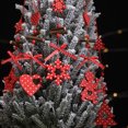 thumbnail image 3 of 5 piezas Navidad nuevo estilo punto rojo colgante de madera cinco estrellas árbol de Navidad colgante creativo Bowknot amor colgante, 3 of 5