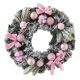 thumbnail image 4 of Guirnalda navideña para puerta, accesorios, centros de mesa artesanales con lazo rosa 40 cm de diámetro, 4 of 9