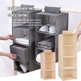 thumbnail image 4 of Toystoory Bolsa colgante de almacenamiento para armario, organizador de ropa y zapatos de lino y algodón, caja de ropa interior, estante Almacenamiento y organización del hogar Beige 3 capas, 4 of 6