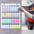 thumbnail image 2 of Acrimet Wall-Mounted Key Holder Rack – White Wood Board Key Stand Organizer with 32 Numbered Hooks – Includes 32 Plastic Key Tags with Metal Rings & Labels, 2 of 8