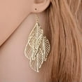 thumbnail image 4 of HOOUN Fashion Women Earrings Baroque Crystal Tassel Hollow Leaf Feather Fan Disc 2041-6-Silver, 4 of 9