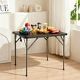thumbnail image 5 of NiamVelo 34 in Square Folding Table, Small Card Table Plastic Foldable Table Indoor& Outdoor Dining Table for Party, Picnic，Camping, Black, 5 of 8