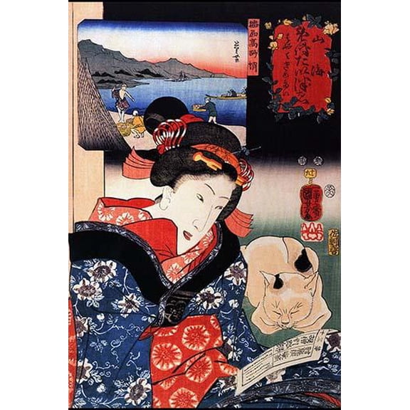 Quite Time with Cat-Fine Art Canvas Print (20" x 30")