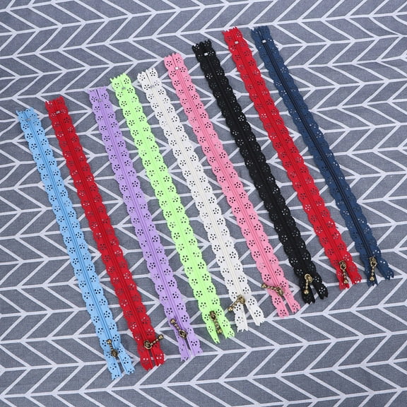 GOOHOCHY  20 Pcs Lace Zipper Slider Zippers for Sewing Assorted Sizes
