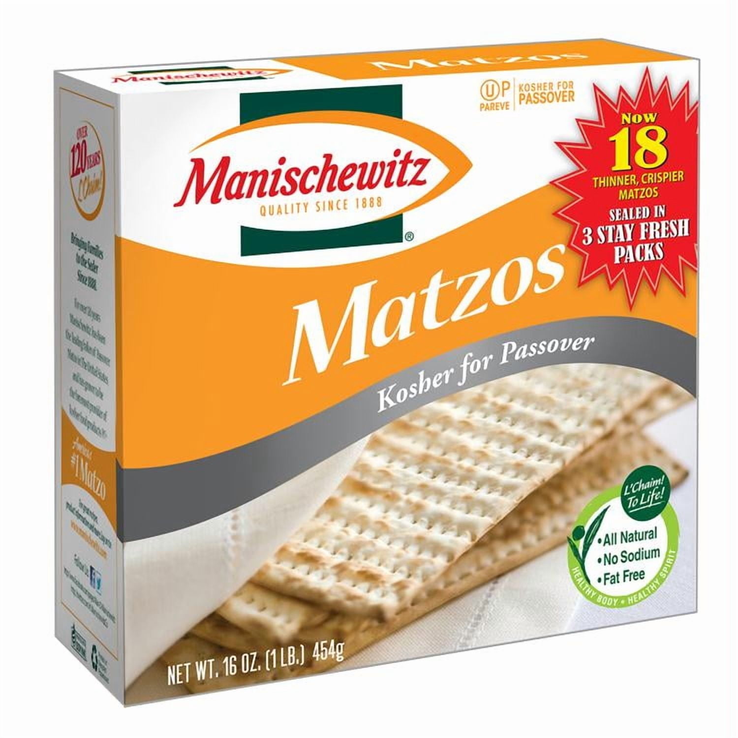 (2 pack) Manischewitz Original Matzos, 10 oz