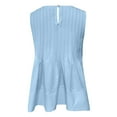 thumbnail image 5 of Womens Pleated Babydoll Tank Tops Sleeveless Loose Fit Flowy Tops (Blue M), 5 of 5