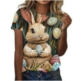 thumbnail image 1 of Tops de Ajuste Suelto para las Mujeres Sudadera Casual Impresa Manga Corta Cuello Redondo Superior, Poliéster, 1 of 5