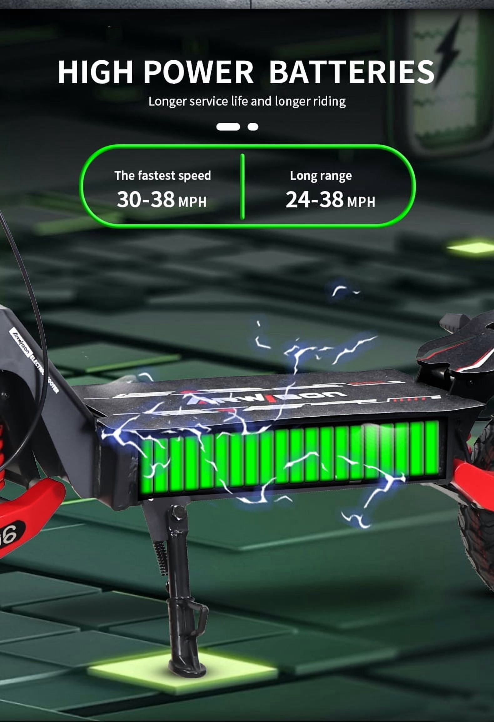 GT06 Electric Scooter for Adults, 1200W Peak ,48V 23.4AH Foldable Fast E Scooter, Up to 30MPH Top Speed, 11" Off-Road Tires, 330lbs MAX Load