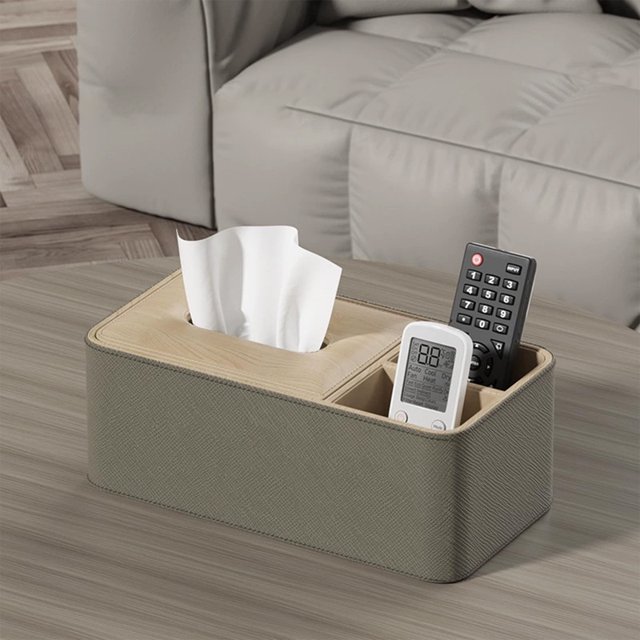 Cipaher Caja de Pañuelos de Escritorio de Gran Capacidad Organizador Mando a Distancia Lujo Moderno