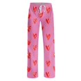 thumbnail image 4 of Iaqnaocc Valentine's Day Pajama Pants Women Casual Love Heart Print Pj Bottoms Loose Fit Pajama Pants Fashion Comfy Waisted Drawstring Trousers Hot Pink XXXL, 4 of 5