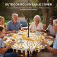 thumbnail image 3 of Round Outdoor Tablecloth with Umbrella Hole and Zipper, Yellow Orange Coastal Coral Tablecloth with Elastic Waterproof, Summer Nautical Sea Beach Ocean Patio Table Covers for 55" - 60" Pool Tables, 3 of 9