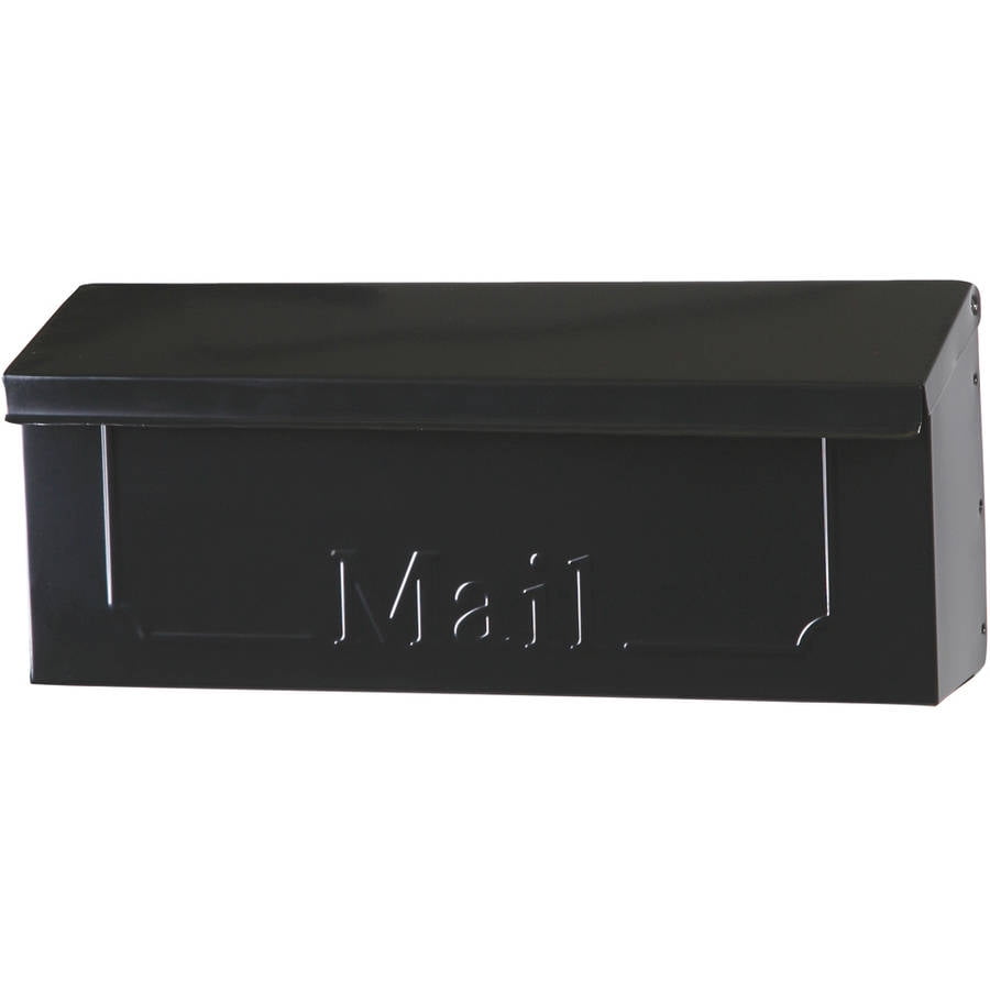 Gibraltar Mailboxes Townhouse Small, Horizontal, Steel, Wall Mount Mailbox, Black, THHB0001