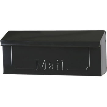 Gibraltar Mailboxes Townhouse Small, Horizontal, Steel, Wall  Mailbox, Black, THHB0001