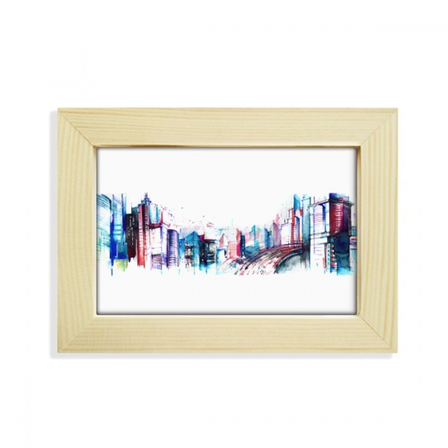 Modern Building Skyscraper Watercolor Desktop Decorate Photo Frame Picture Art Painting 5x7 inch