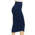 thumbnail image 2 of Made by Johnny Women's Slim fit Bodycon Party Club Night Out Elegant Ruched High Waist Long Pencil Skirt with Side Shirring M NAVY, 2 of 6