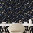 thumbnail image 2 of Ambesonne Nature Peel & Stick Wallpaper for Home, Bicycle Rabbits Flowers Art, 13"x36", Navy Blue and Pale Orange, 2 of 5