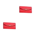 thumbnail image 2 of Qarigey Cartera de cuero para mujer, botón a presión de repuesto, carpeta de fotos de Color sólido, monedero para mujer, Notecase, regalo de Rojo Tipo 2 2piezas, 2 of 6