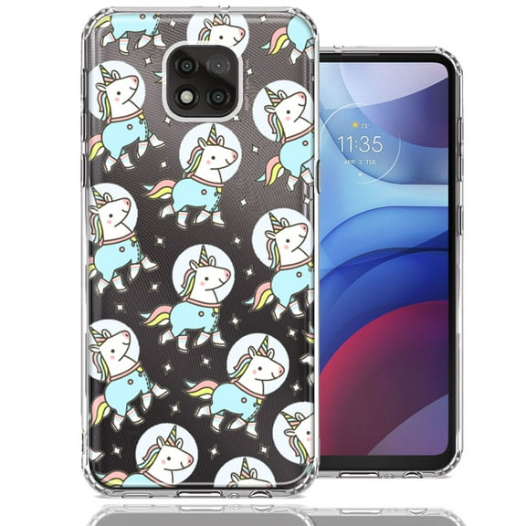 MUNDAZE For Motorola Moto G Power 2021 Space Unicorns Design Double Layer Phone Case Cover