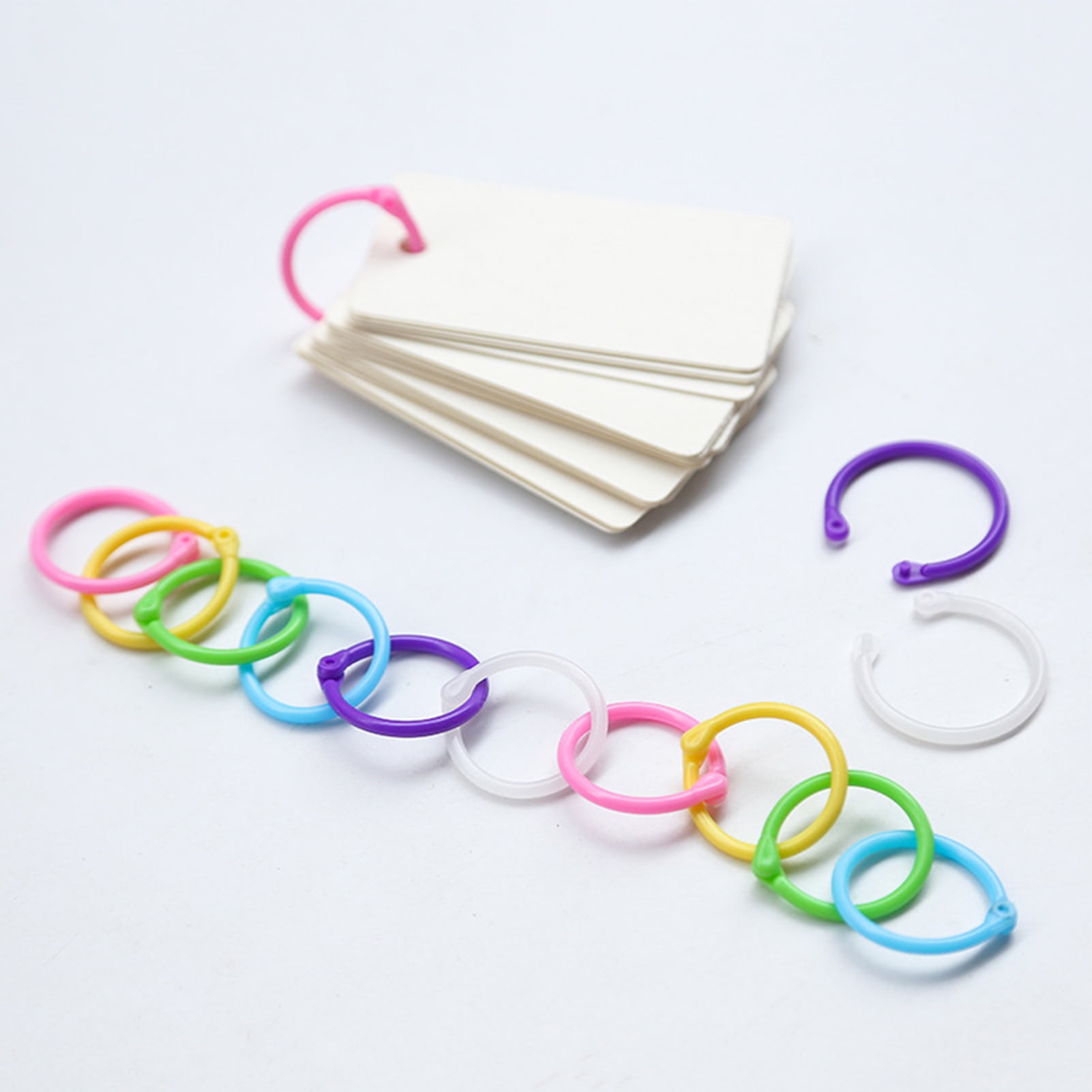Yesbay 1 Box Book Rings Multicolor Flexible Plastic Book Loose Leaf