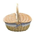thumbnail image 1 of Cesta de picnic de mimbre con forro, organizador de almacenamiento, resistente y multiusos. Ideal para regalos de Pascua para niños y actividades al, 1 of 8