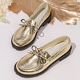 thumbnail image 6 of DIVVce Metallic Bow Accent Platform Loafers For Women Closed Toe Slip On Comfortable Footwear, 6 of 8