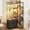 Brown-6 Tiers, variant on HIGDBFE 5-Tier Corner Bookshelf with LED Lights and 4 Fabric Drawers, L-Shaped Industrial Bookcase, Corner Display Shelf for Living Room, Home Office, Rustic Brown