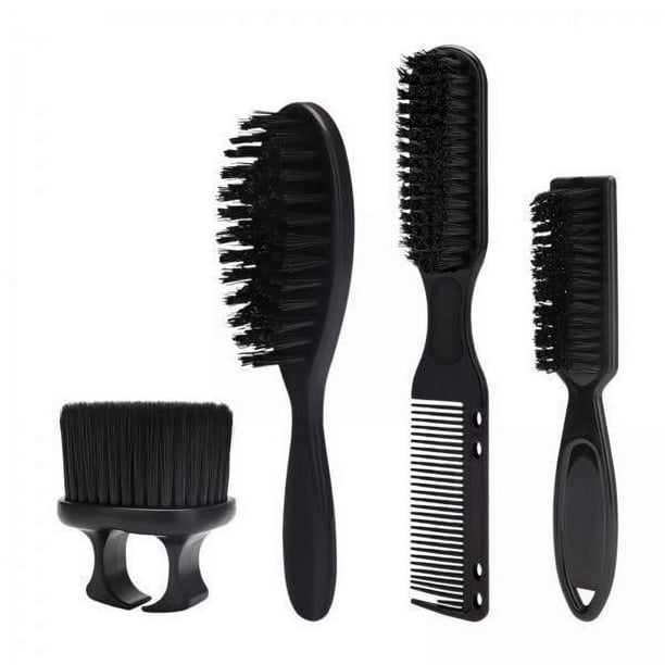 Brocha de afeitar,Juego de cepillos y peines de barbero Cepillo de limpieza,Peluquería Almacenamiento de polvo Peinado Limpieza de polvo,Cepillo para barba Peine para cortar el cabello
