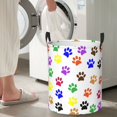 thumbnail image 4 of DouZhe Grands Paniers à Linge Pliables Étanches, Pattes de Chien Colorées Circular Hamper avec Poignées, 4 of 6