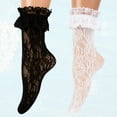 thumbnail image 4 of Cherisia 5 Pairs Women Ruffle Ankle Socks Trim Lace Frilled Dress Socks Set, Princess Fashion Cute Anklet, 4 of 7