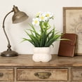thumbnail image 4 of Home Decor,Simulated Floral Potted Decor Realistic Petal Look Ceramic Pot Base Zero Maintenance Required,Festive Decor for Living Room Desktop Entrance Office Workstation Holiday Gift Decors, 4 of 6