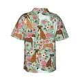 thumbnail image 4 of Cute Boxer Dog Flowers Florals Flowers Hawaiian Shirts For Men, Summer Short-Sleeve Relaxed-Fit Button-Down Shirts Xx-Large, 4 of 7