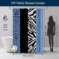 thumbnail image 4 of LVRLVR 1/4 Pcs Wild Animal Leopard Print Fabric Shower Curtain Rug Set - Zebra Print Bath Mat Bathroom Decoration, Red and Black, 70.8" × 70.8", 4 of 8