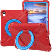 Dteck iPad 10th Generation Case 10.9 Inch 2022, Heavy Duty Shockproof Protective Case for Kids with 360 Rotating Handle Grip Stand for Apple iPad 10th Gen 2022,Red   Blue