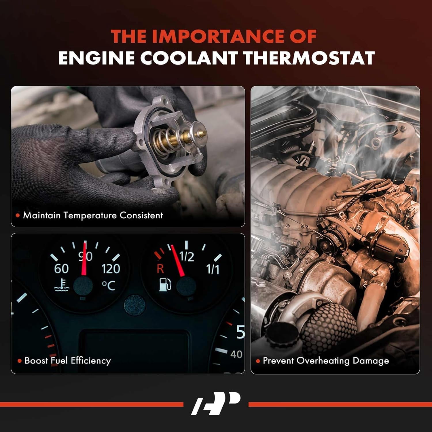 A-Premium Engine Coolant Thermostat Compatible with Toyota 4Runner, Yaris, Supra, Echo, Previa, Prius, T100, Tacoma & Lexus IS300, GS300, SC300 & Mitsubishi Lancer, Outlander & Scion xA, xB