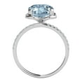 thumbnail image 4 of 2.30 Ct. Ttw Diamond And Cushion Cut Aqumarine Ring In 10K White Gold, 4 of 7